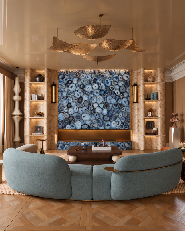 Precious Stone AGATE Blue Dark
