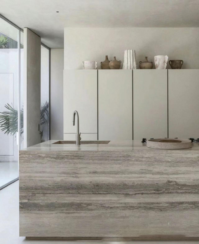 KOZO Porcelain Travertine Silver