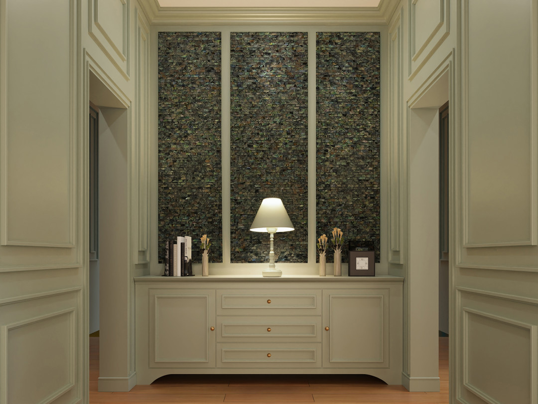 Precious Stone ABALONE Green Retro