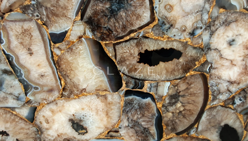 Precious Stone AGATE Atena with Gold