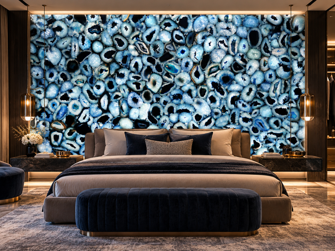 Precious Stone AGATE Blue Light