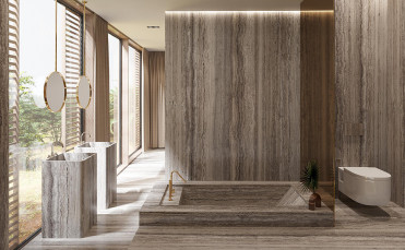 KOZO Porcelain Travertine Silver