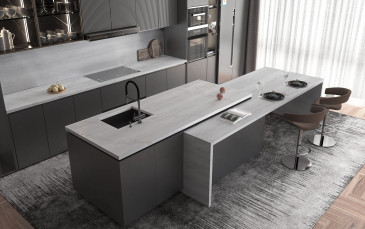 Quartz KOZO Travertine Silver Ocean