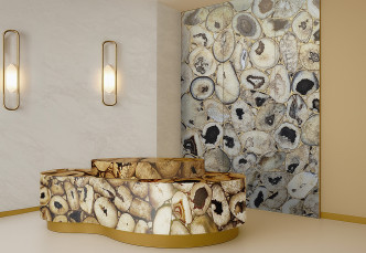 Precious Stone AGATE Atena Giant with Gold